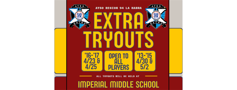 Fall 2025 Extra registration and try outs