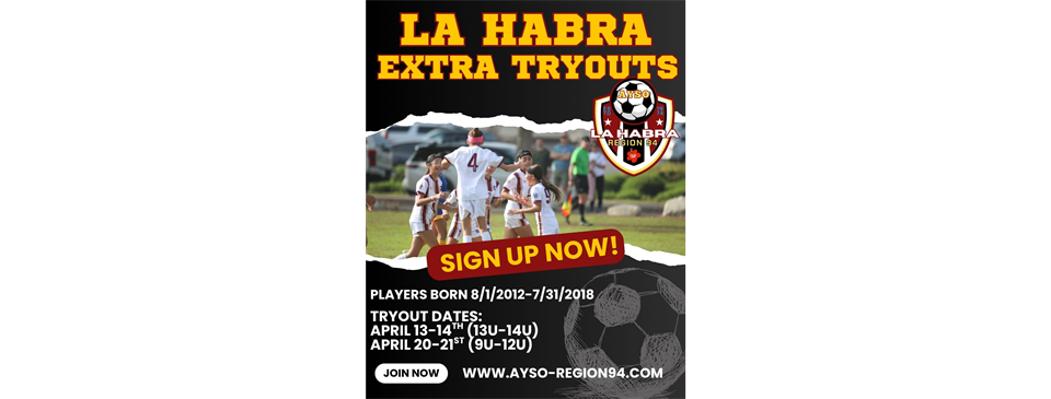 Fall 2026 Extra registration and try outs